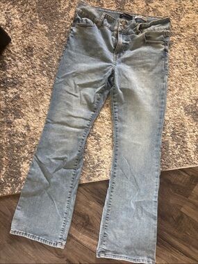 BCBGeneration Light Blue Flare Jeans - Mid-Rise Wide Leg